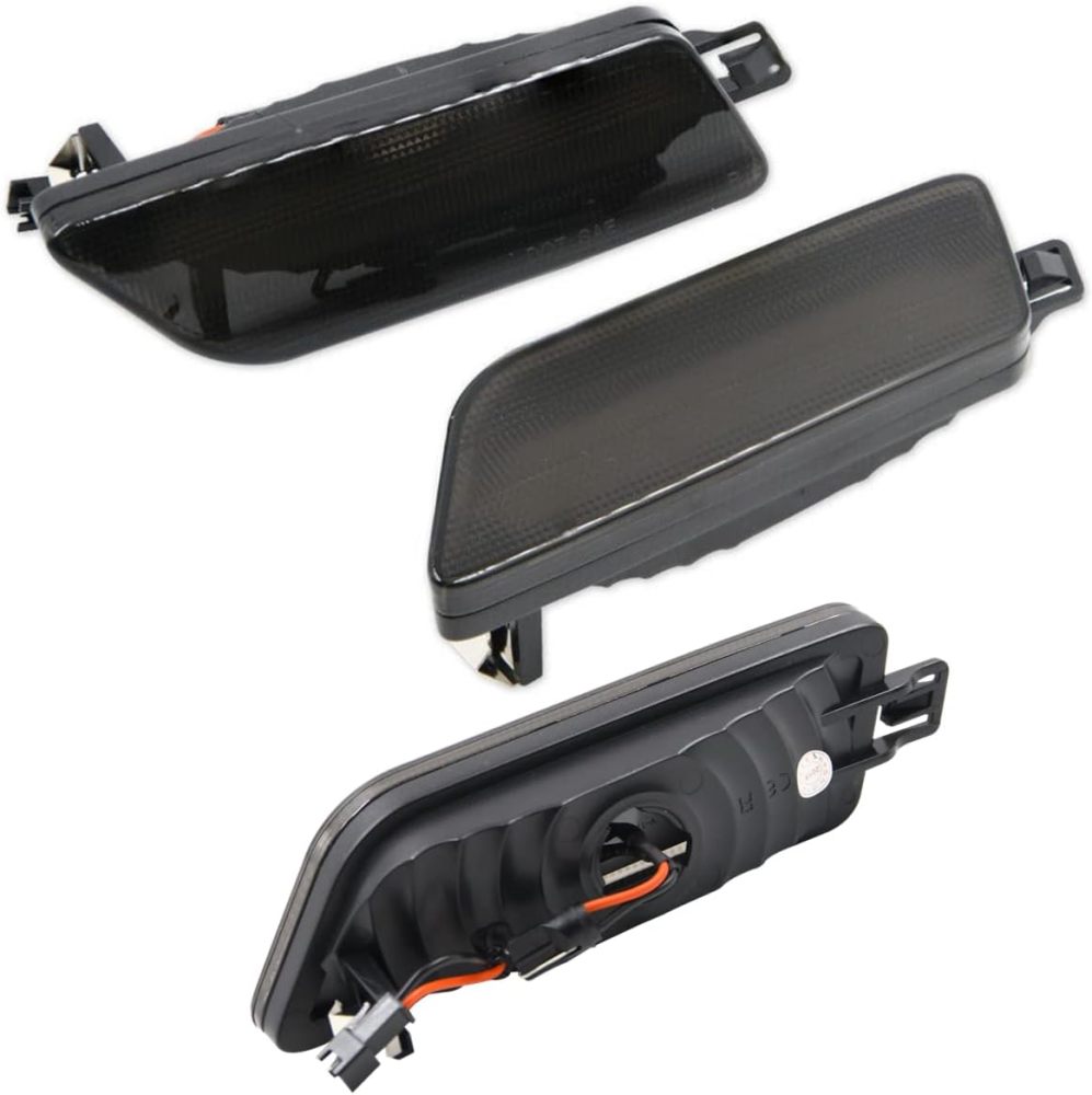 Led Side Marker Lights for 2014-2020 Porsche Macan Smoked Lens Amber LED Front Bumper Side Marker Assembly
