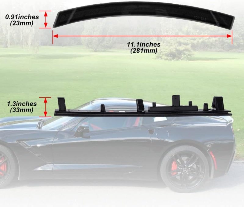 NSLUMO Led Rear Side Marker Lights for Chevy C7 Corvette 2014-2019 Smoked Lens Rear Red C7 Side Marker Strip Lights Replace OEM Sidemarker