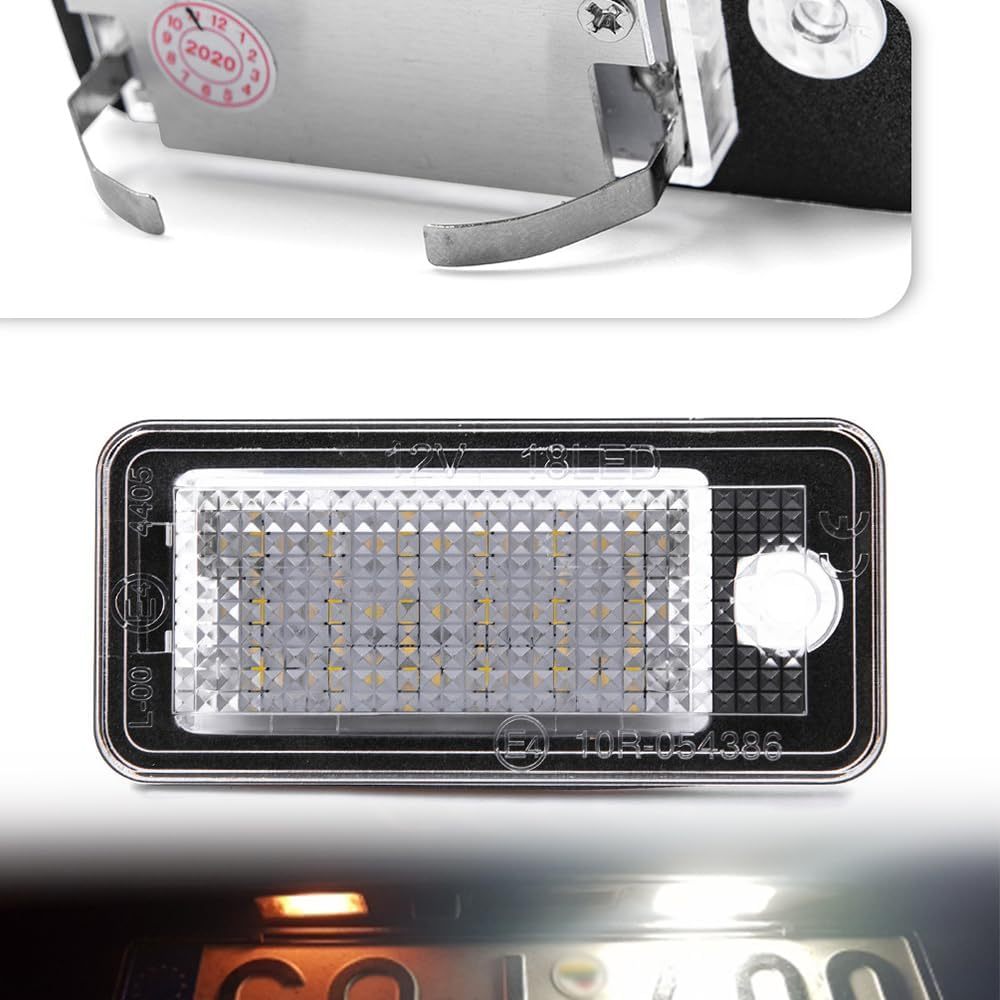 NSLUMO A3 A4 Led License Plate Light LED Rear Tag Lamp Car Number Light Replacement for Au-di A3 S3 A4 S4 A6 C6 S6 A8 S8(d3) Q7 Rs4 Rs6 18smd 2pcs/set with Canbus