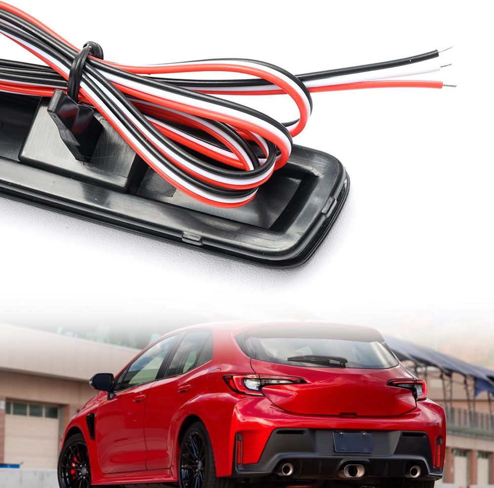 NSLUMO LED Rear Bumper Reflector Lights for 2023 2024 up To'yota GR Corolla Red Led Tail Driving Parking Lamps Full Strip LED Reflector Upgrade Light Kit Smoked Lens