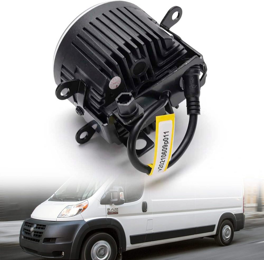 NSLUMO Led Fog Lamp Assembly Replacement for Ram Promaster 1500 2500 3500 2014-2021 Xenon White Halo DRL Driving Lamps 12V High Power Chips 10W Led DRL Fog Light Kit