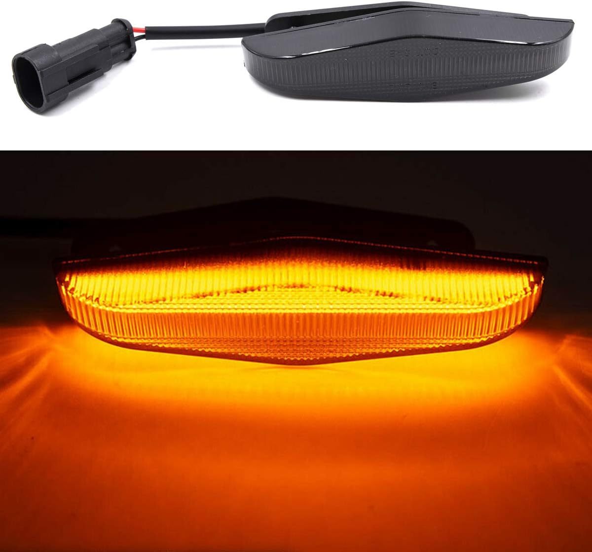 3pcs LED Strip Front Grille Lights for 2014-up To'yota 4Runner N280 Amber LED Front Grille Running Light Kit Direct Fit for OEM Grill Smoked Lens