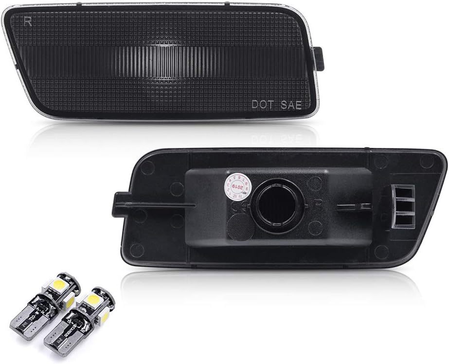 NSLUMO White Front Bumper Led Side Marker Lights for Golf MK6 GTI Smoked Lens Side Lights Replace OEM Sidemarker Lamps