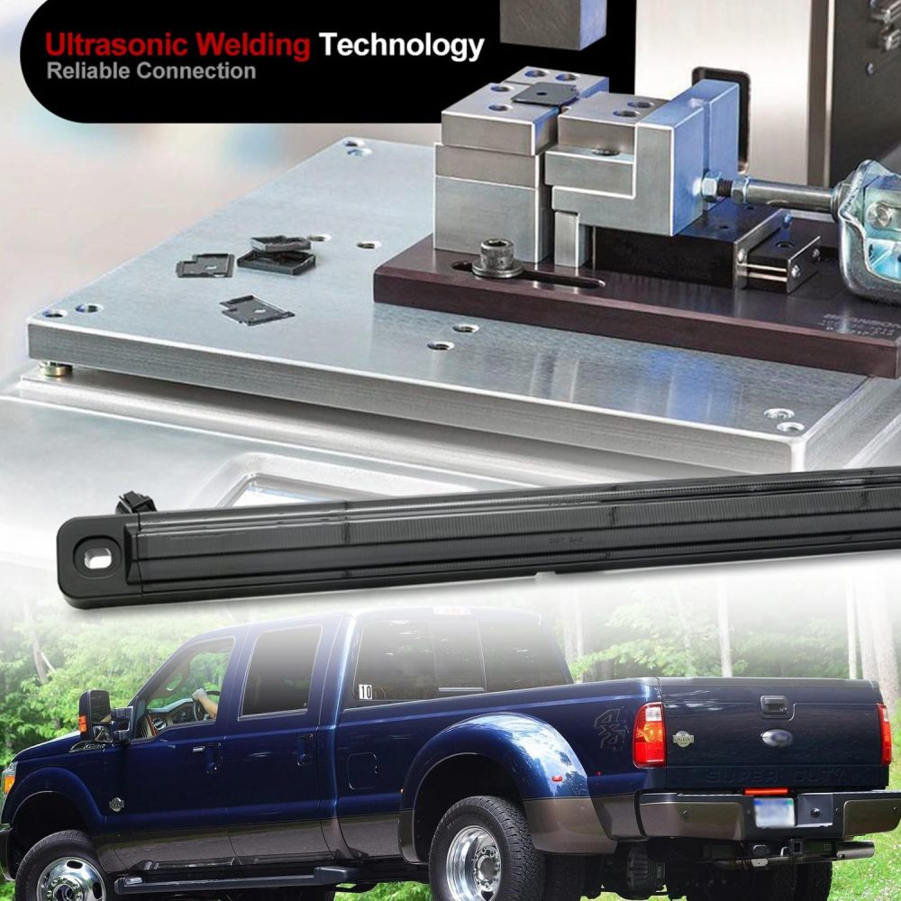 NSLUMO Led Tailgate Light Bar Replacement for 1999-2016 F-ord F350 Dually F450 F550 Bright Red 54-SMD LED Rear Brake ID Lamp Smoked Lens OEM #F81Z15444AA