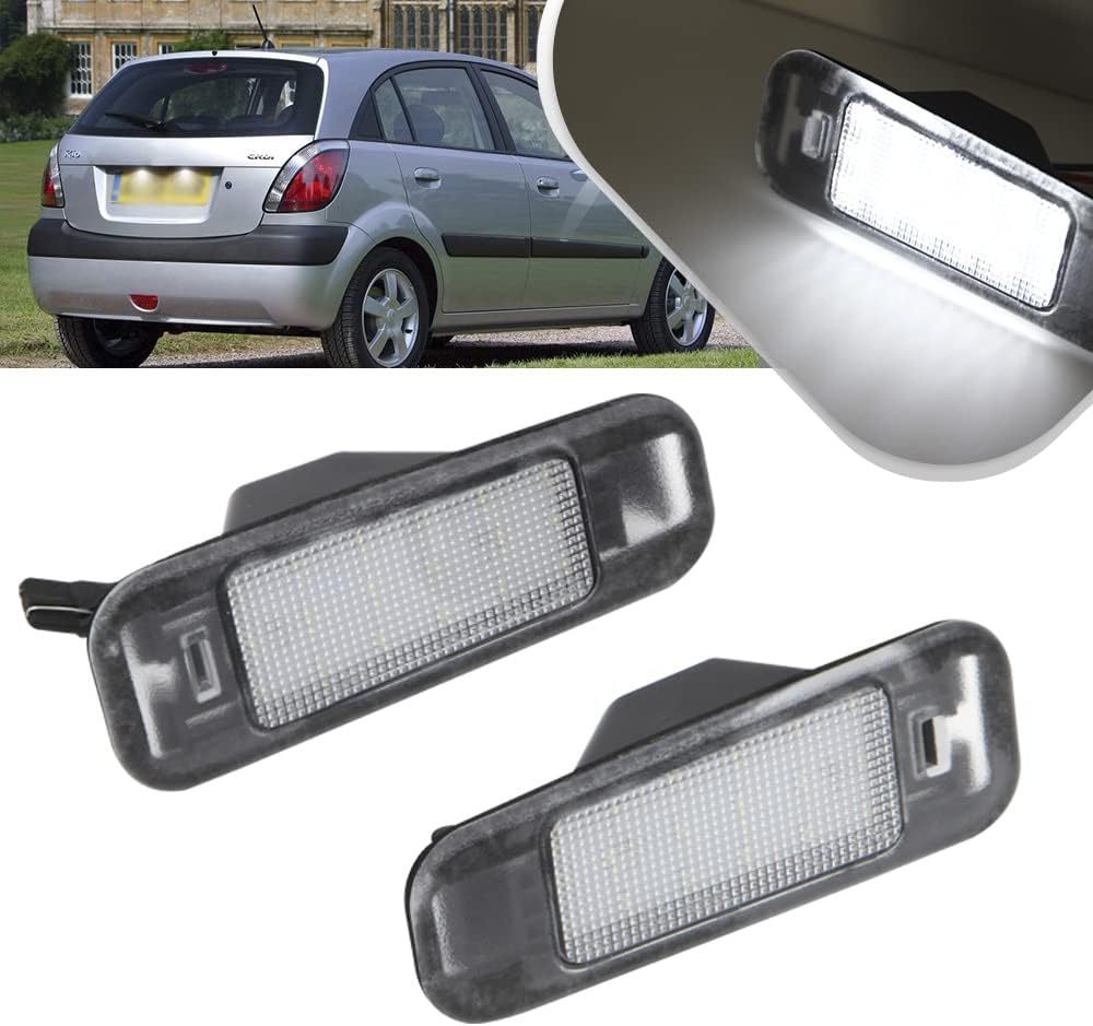 NSLUMO LED License Plate Light Assembly for 2006-2011 Kia Rio 5 Hatchback, OEM Fit Replacement Xenon White 18-SMD Number Plate Led Tag Light