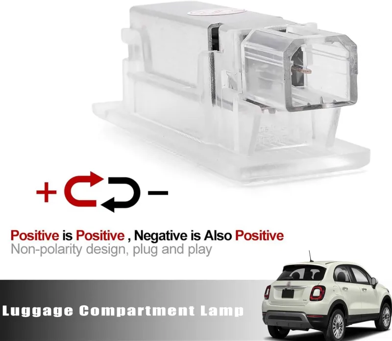 NSLUMO Led Luggage Compartment Light Replacement for 14-19 Fiat 500 16-21 Fiat 500x, 6000K 18-SMD White Trunk Interior Courtesy Lamp Bulb OEM Fit Room Cargo Light