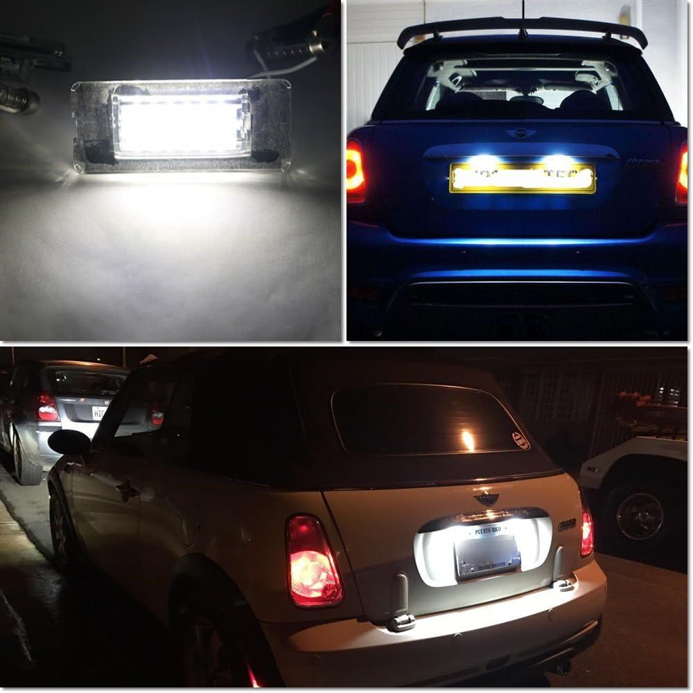 NSLUMO LED Rear License Plate Light Bulb Assembly Directly Fit Replacement for 2006-2014 2nd Gen MINICooper R56 R57 R58 Coupe R59 Roadster