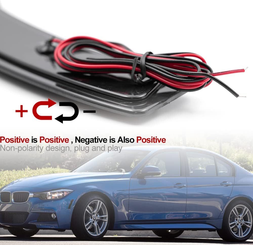 Led Bumper Reflector Side Marker Lights Compatible w/ 2016-2018 B-M-W F30 LCI 3 Series 320i 2014-2019 F32 4 Series 428i 430i 435i F36 Gran Coupe White Led Front Side Signal Repeater Lamps Smoked Lens