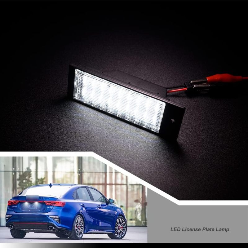 NSLUMO LED License Plate Light Assembly for Kia Forte Sedan 2019 2020 2021 2022 2023, OEM Replacement 6000K Xenon White 18-SMD Error Free Led Tag Lights