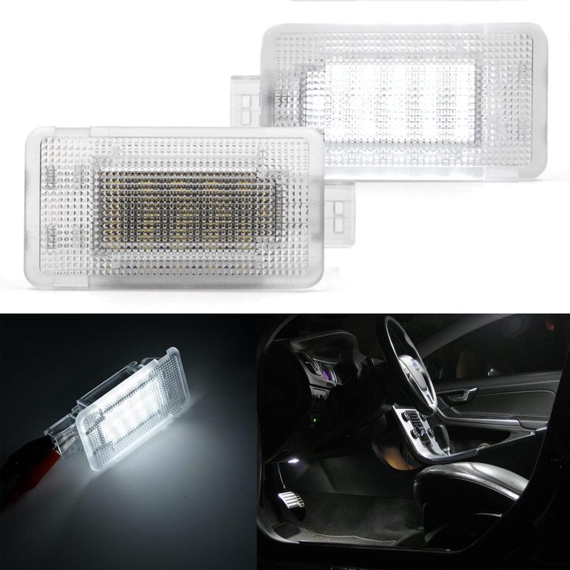 NSLUMO Led Courtesy Light Interior Trunk Lamp Replacement for 2003-2014 Volvo XC90 S60 S60L S80 Led Luggage Compartment Step Footwell Light Xenon White 6000k OEM Part#30754448