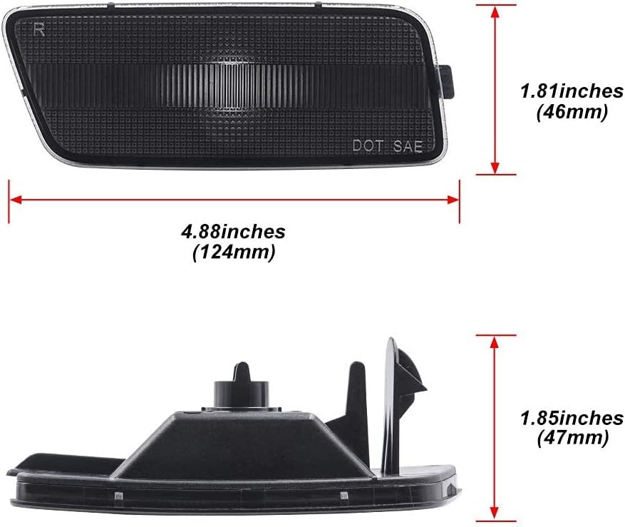 NSLUMO White Front Bumper Led Side Marker Lights for Golf MK6 GTI Smoked Lens Side Lights Replace OEM Sidemarker Lamps