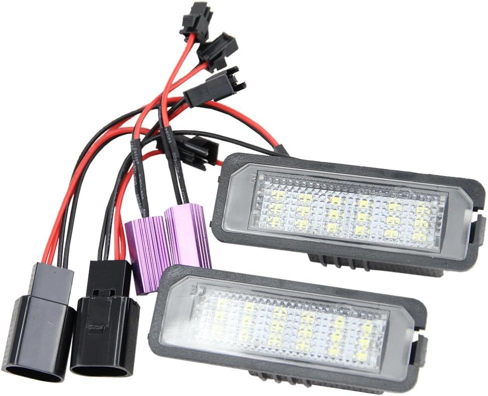 V'W Led License Plate Light Bulb Number Plate Light 12V Canbus Xenon White for V'W Beetle Golf 4 5 6 GTi MK4 MK5 CC Rabbit Eos Phaeton (V'W Golf 4 5 6 GTi MK4 MK5 CC)
