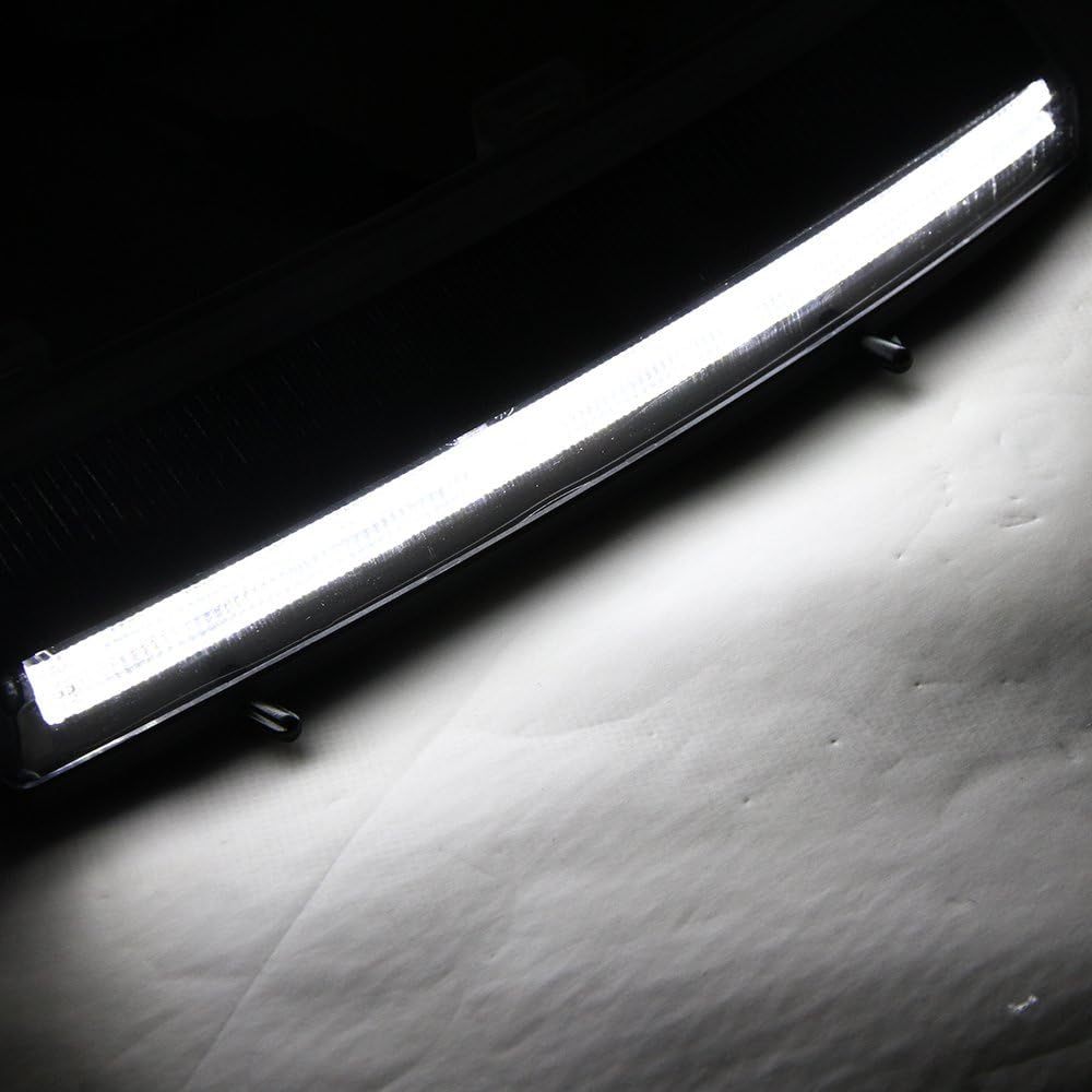 NSLUMO 3D Daylight DRL Led Light Assembly for Ni'ssan 350Z/Z33 06-09 Ultra-bright White LED Daytime Running Lights with Amber/Yellow Turn Signal Light Smoked Lens(2006-2009 Ni'ssan 350Z LCI)