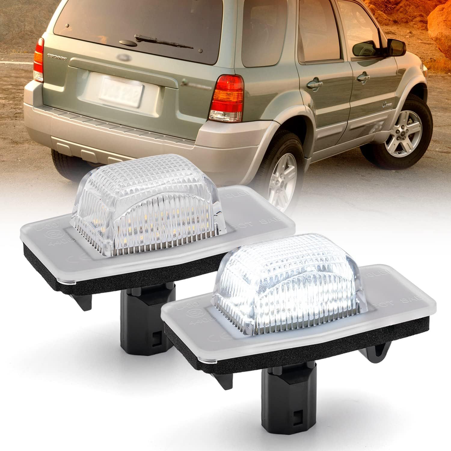 NSLUMO Escape Led License Plate Bulb Car Led Number Plate Rear Tail Light Kit For F'ord Escape 2001-2007 Mercury Mariner 2005-2007 License Plate Frame Light