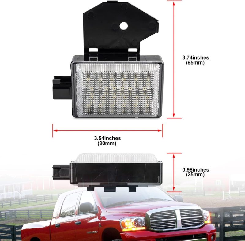 NSLUMO LED Under Hood Light & Harness Assembly Compatible w/ 2009-2018 Dodge Ram 1500 2500 3500 Pickup Truck, 6000K 30-SMD White Led Hood Engine Compartment Lamp Kit OEM ‎68395126AA