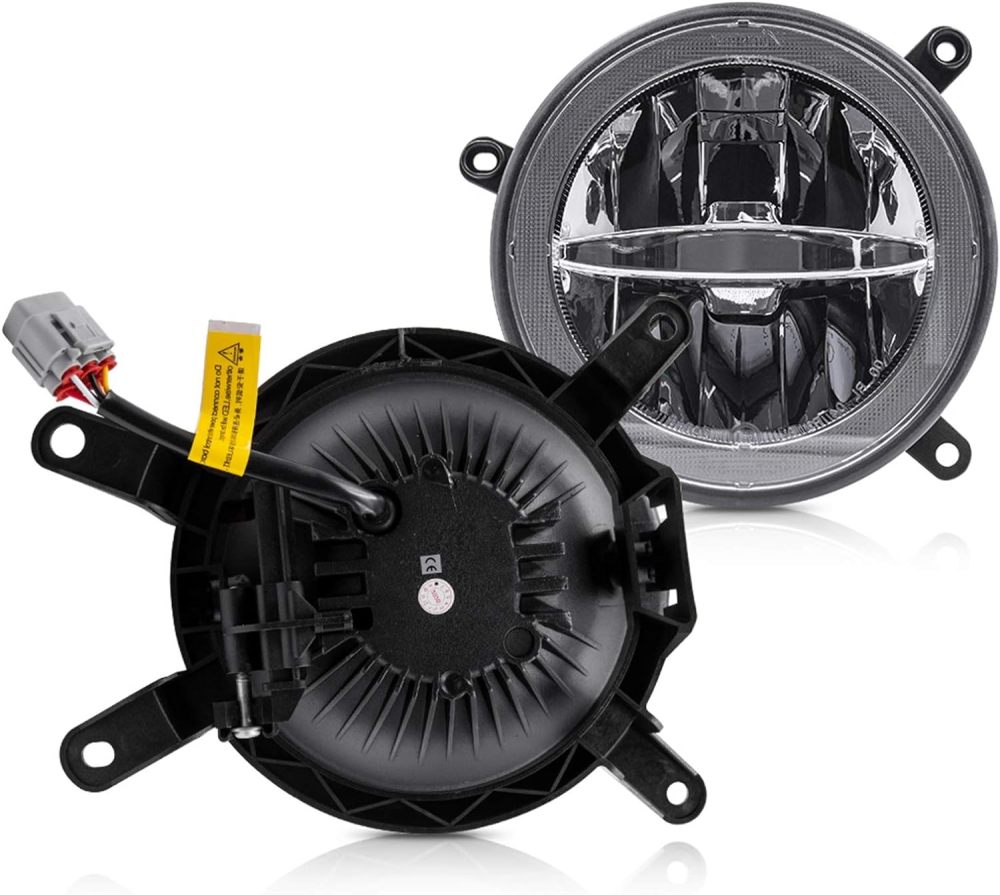 NSLUMO Mus-tang DRL Led Fog Light Kit LED Halo Fog Lights Daytime Running Driving Lamp for 2005-2009 Mus-tang GT Center Opening Grille Halo DRL Led Round Fog Lights Super Bright
