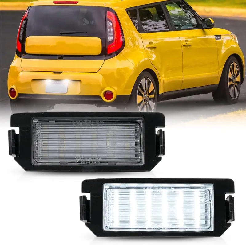 NSLUMO Led License Plate Light Assembly Replacement for 2010-2019 Ki'a Soul Rio Xenon White Led Number Plate Light for 2012-2018 Hyun'dai Veloster