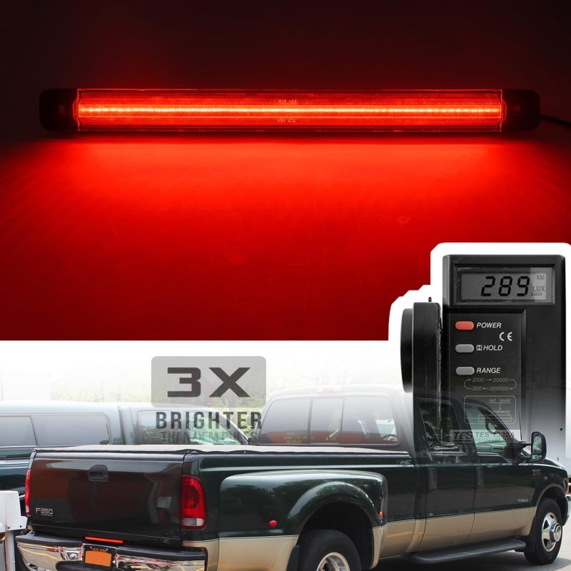 NSLUMO Led Tailgate Light Bar Replacement for 1999-2016 F-ord F350 Dually F450 F550 Bright Red 54-SMD LED Rear Brake ID Lamp Red Lens OEM #F81Z15444AA