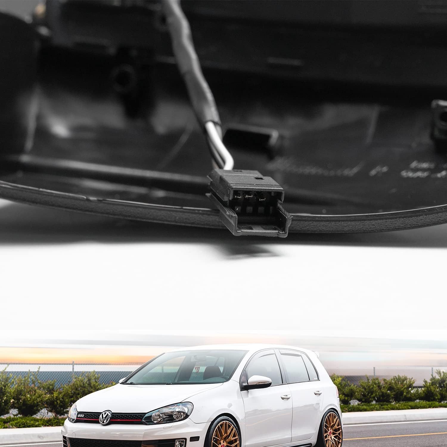 NSLUMO Sequential LED Side Mirror Marker Lights Compatible w/VW MK6 GTI MK6 Golf R32 Towing Mirror Blinker Turn Signal Indicator Lamp Assembly Smoked Lens Replacement