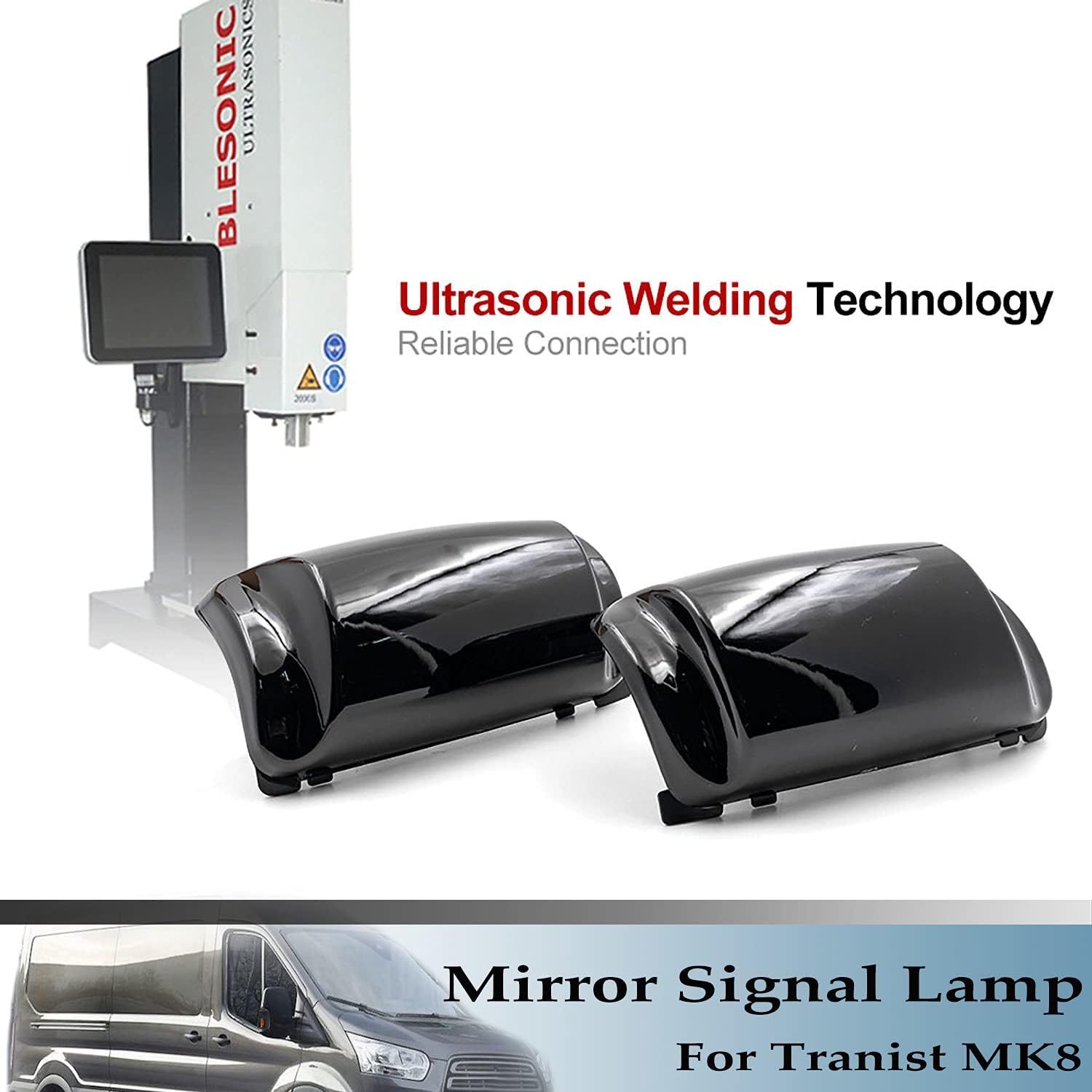 NSLUMO Amber LED Side Mirror Marker Lights Compatible w/ 2015-2021 F-ord Transit 150 250 350 Smoked Lens Side Mirror Blinker Turn Signal Indicator Lamp Assembly