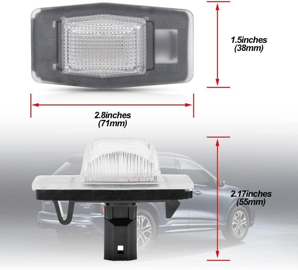 NSLUMO Escape Led License Plate Bulb Car Led Number Plate Rear Tail Light Kit For F'ord Escape 2001-2007 Mercury Mariner 2005-2007 License Plate Frame Light