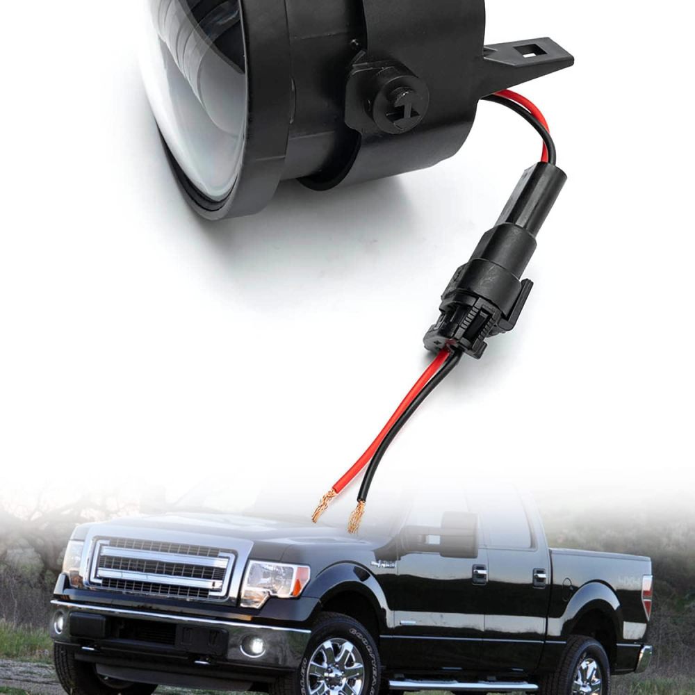 NSLUMO Led Fog Light Assembly Replacement for F150 2006 2007 2008 2009 2010 2011 2012 2013 2014 Pickup 4-1/2 Inch Led Bumper Fog Driving Lamps Xenon White OEM-fit Front Fog Lights Kit
