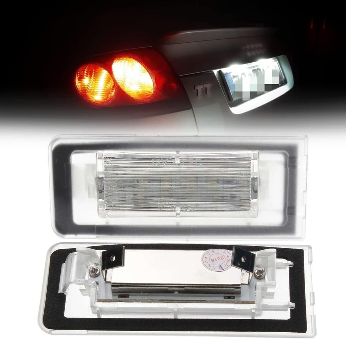 TT Led License Plate Lights Rear Tag OEM Replacement Number Lamp Assembly for Aud TT 8N 1999-2006 Xenon White Light Bulbs