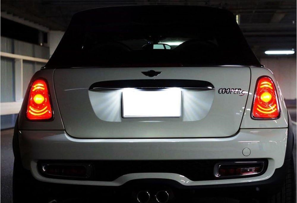NSLUMO LED Rear License Plate Light Bulb Assembly Directly Fit Replacement for 2006-2014 2nd Gen MINICooper R56 R57 R58 Coupe R59 Roadster