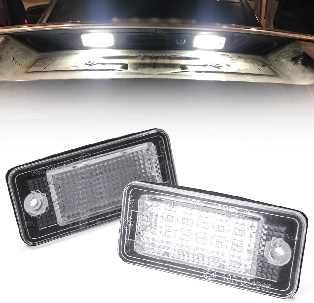NSLUMO A3 A4 Led License Plate Light LED Rear Tag Lamp Car Number Light Replacement for Au-di A3 S3 A4 S4 A6 C6 S6 A8 S8(d3) Q7 Rs4 Rs6 18smd 2pcs/set with Canbus