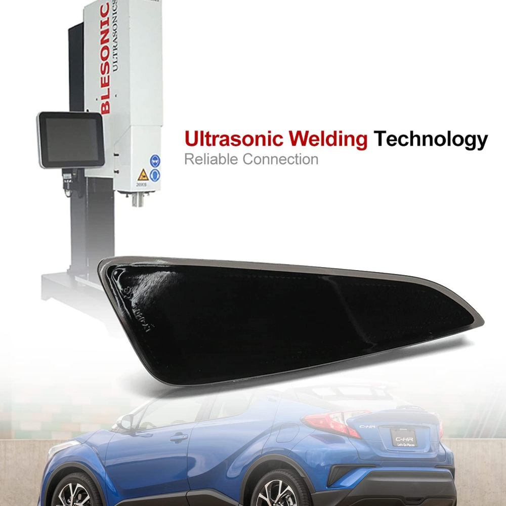 NSLUMO LED Rear Bumper Reflector Marker Lights Compatible w/ 2017-2021 To-yota C-HR Smoked Lens Red Led Bumper Reflector Tail Lamps Rear Fog Lights OEM Replacement