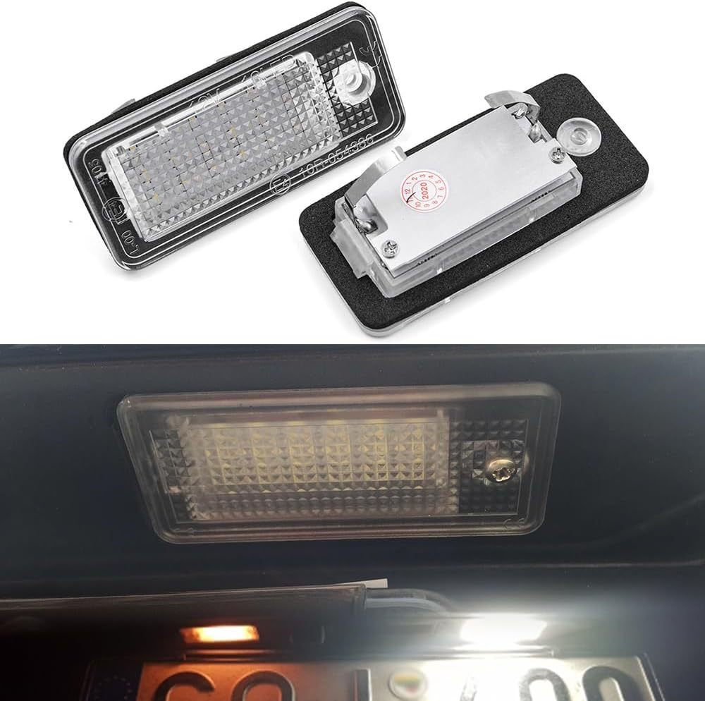 NSLUMO A3 A4 Led License Plate Light LED Rear Tag Lamp Car Number Light Replacement for Au-di A3 S3 A4 S4 A6 C6 S6 A8 S8(d3) Q7 Rs4 Rs6 18smd 2pcs/set with Canbus