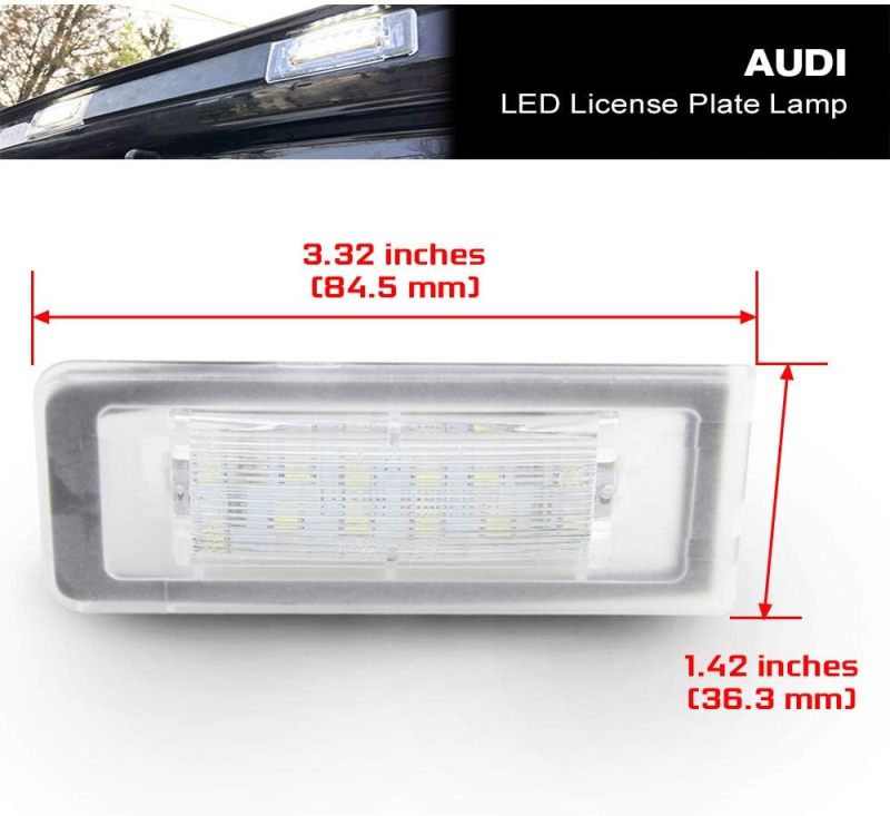 TT Led License Plate Lights Rear Tag OEM Replacement Number Lamp Assembly for Aud TT 8N 1999-2006 Xenon White Light Bulbs