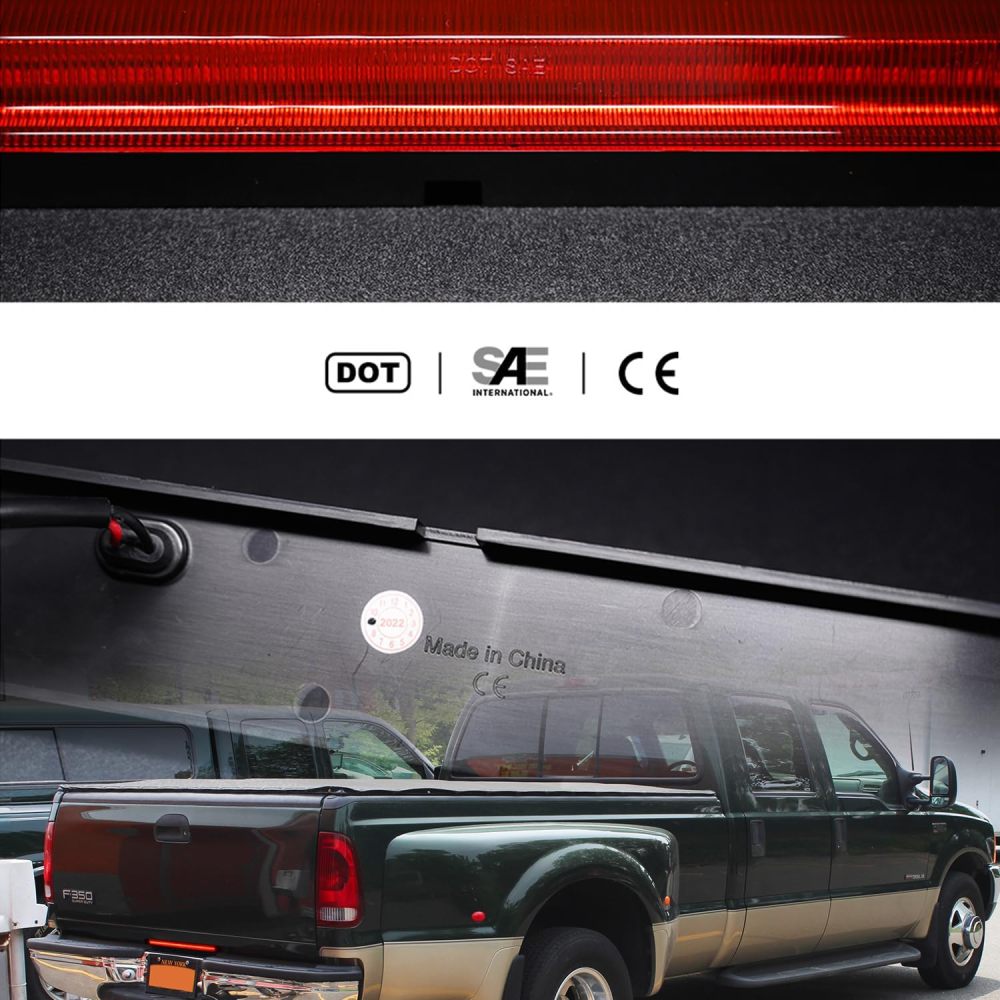 NSLUMO Led Tailgate Light Bar Replacement for 1999-2016 F-ord F350 Dually F450 F550 Bright Red 54-SMD LED Rear Brake ID Lamp Red Lens OEM #F81Z15444AA