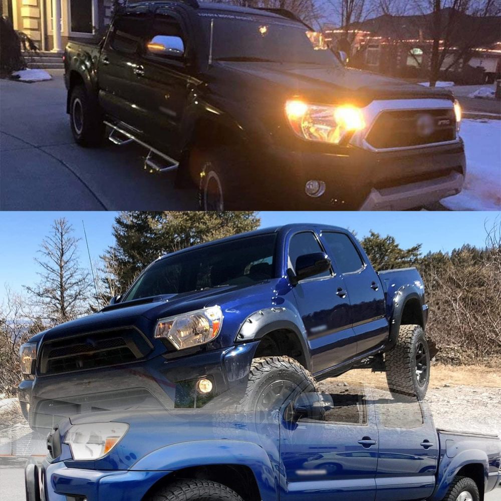 NSLUMO Sequential LED Side Mirror Marker Lights Compatible w/ 2012-2015 To'yota Tacoma Pickup Trucks Towing Mirror Turn Signal Indicator Lamp Assembly Smoked Lens