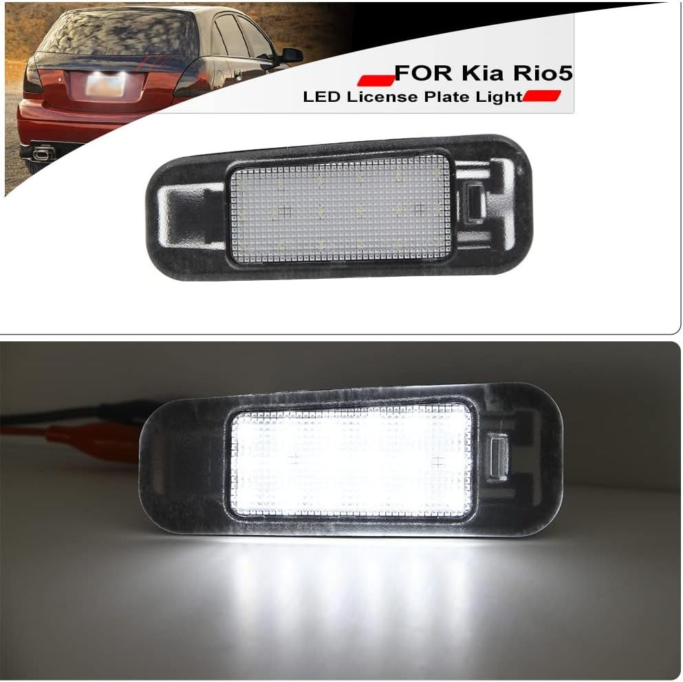 NSLUMO LED License Plate Light Assembly for 2006-2011 Kia Rio 5 Hatchback, OEM Fit Replacement Xenon White 18-SMD Number Plate Led Tag Light