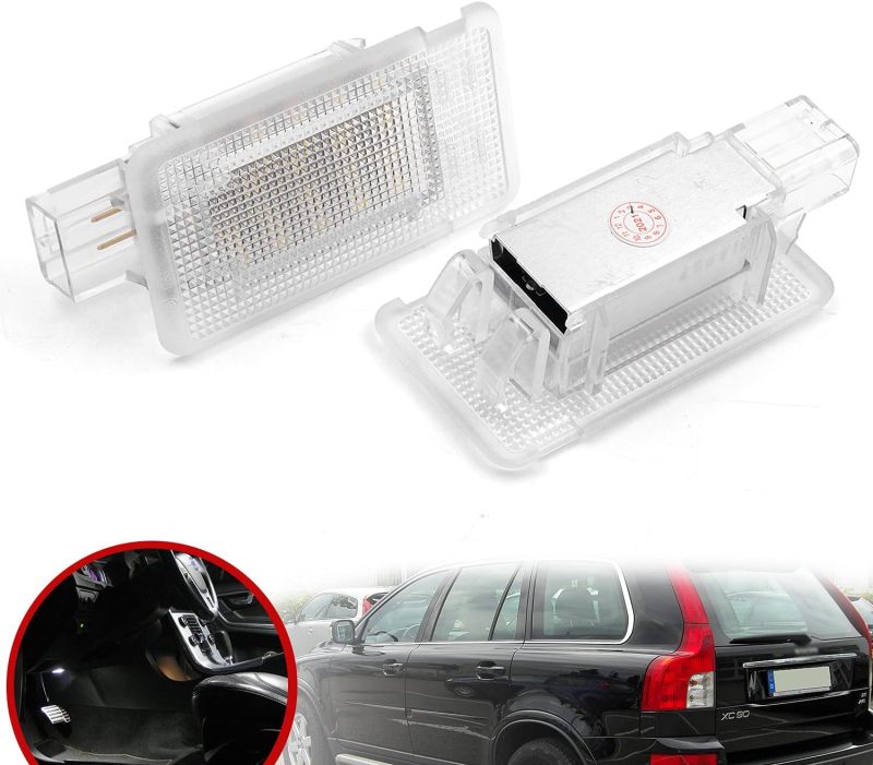 NSLUMO Led Courtesy Light Interior Trunk Lamp Replacement for 2003-2014 Volvo XC90 S60 S60L S80 Led Luggage Compartment Step Footwell Light Xenon White 6000k OEM Part#30754448