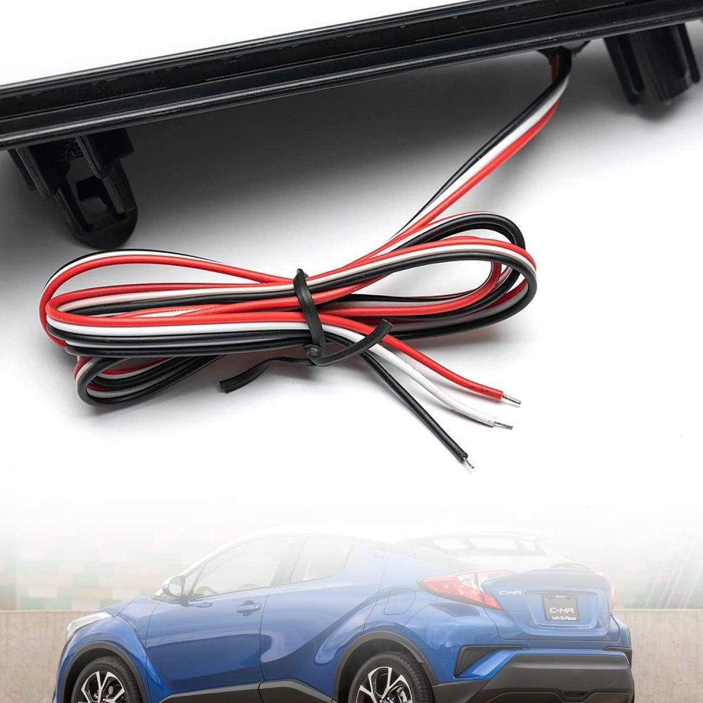 NSLUMO LED Rear Bumper Reflector Marker Lights Compatible w/ 2017-2021 To-yota C-HR Smoked Lens Red Led Bumper Reflector Tail Lamps Rear Fog Lights OEM Replacement