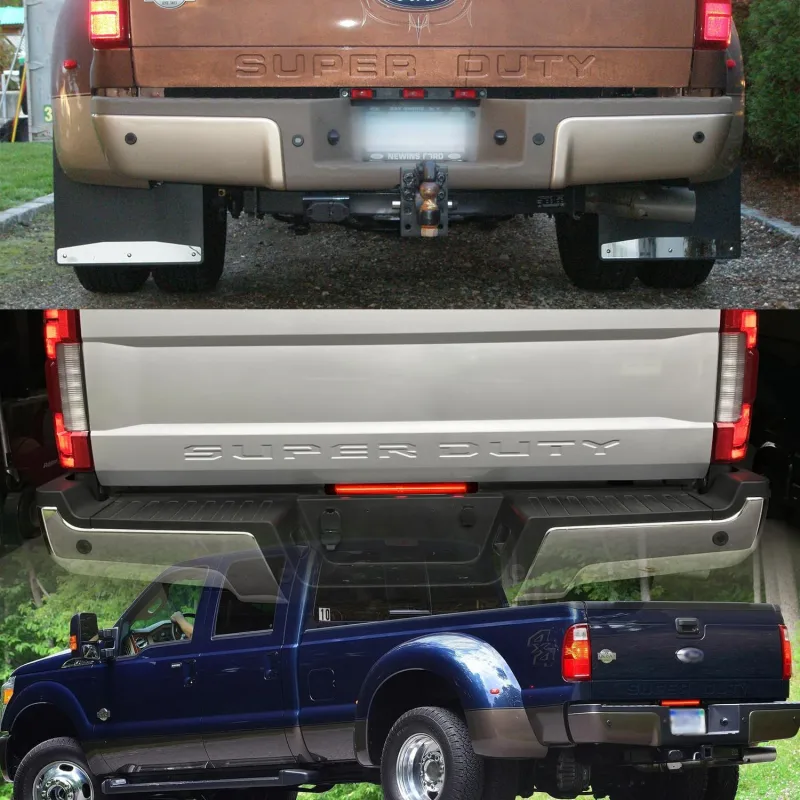 NSLUMO Led Tailgate Light Bar Replacement for 1999-2016 F-ord F350 Dually F450 F550 Bright Red 54-SMD LED Rear Brake ID Lamp Smoked Lens OEM #F81Z15444AA