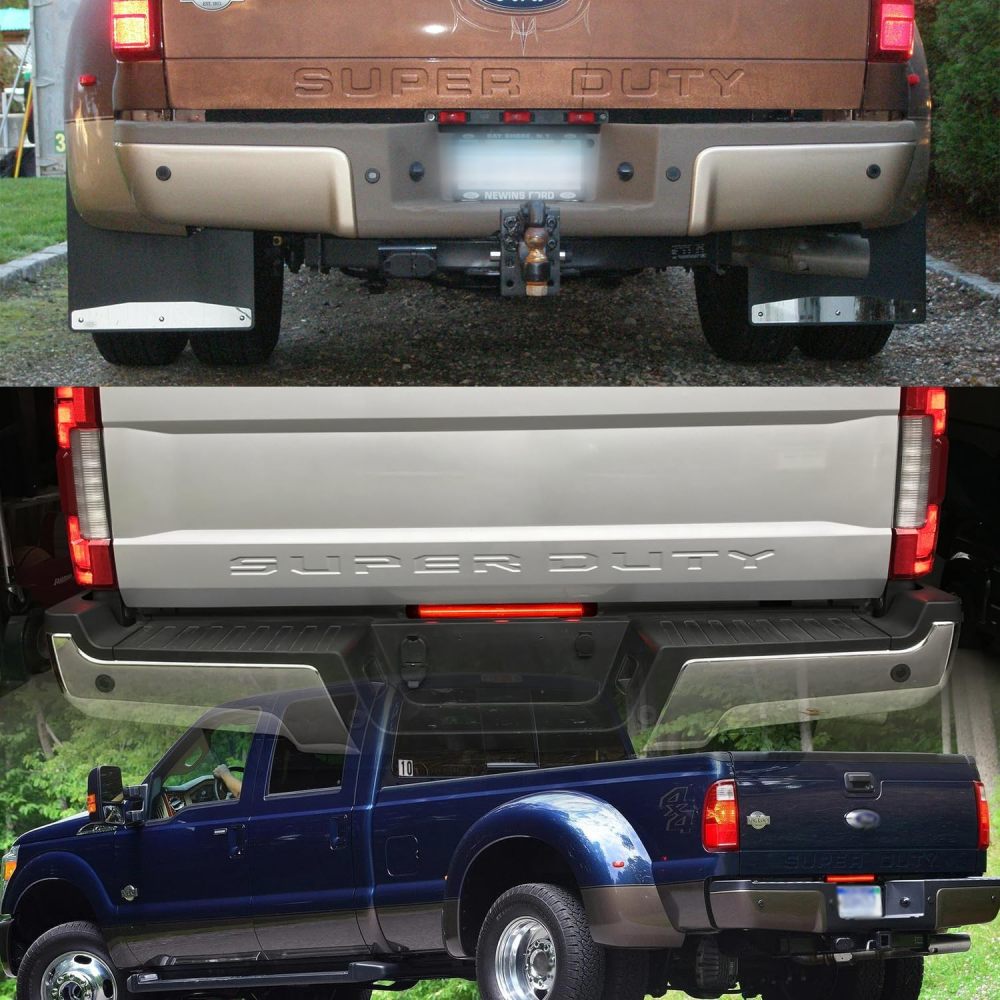 NSLUMO Led Tailgate Light Bar Replacement for 1999-2016 F-ord F350 Dually F450 F550 Bright Red 54-SMD LED Rear Brake ID Lamp Smoked Lens OEM #F81Z15444AA