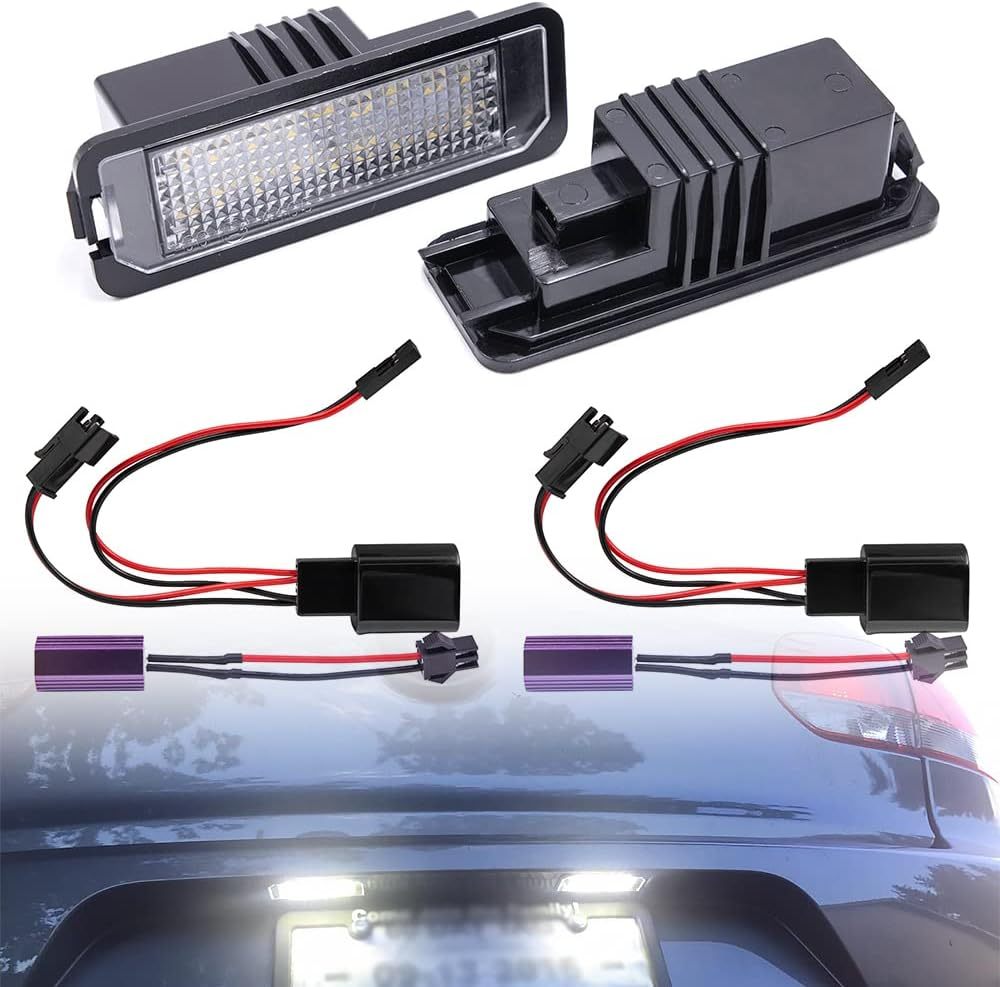 V'W Led License Plate Light Bulb Number Plate Light 12V Canbus Xenon White for V'W Beetle Golf 4 5 6 GTi MK4 MK5 CC Rabbit Eos Phaeton (V'W Golf 4 5 6 GTi MK4 MK5 CC)