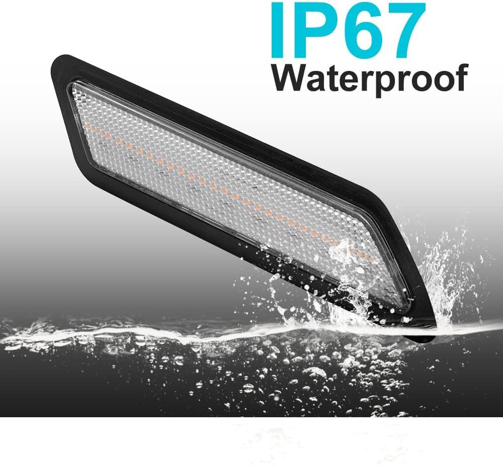 Front Bumper Led Side Markers Compatible w/ 2012-2015 B-M-W F30 F31 Pre-LCI 3 Series 328i Amber Yellow Led Side Marker Repeater Lights Signal Reflector Lamps Replace OEM Amber Reflectors Clear Lens