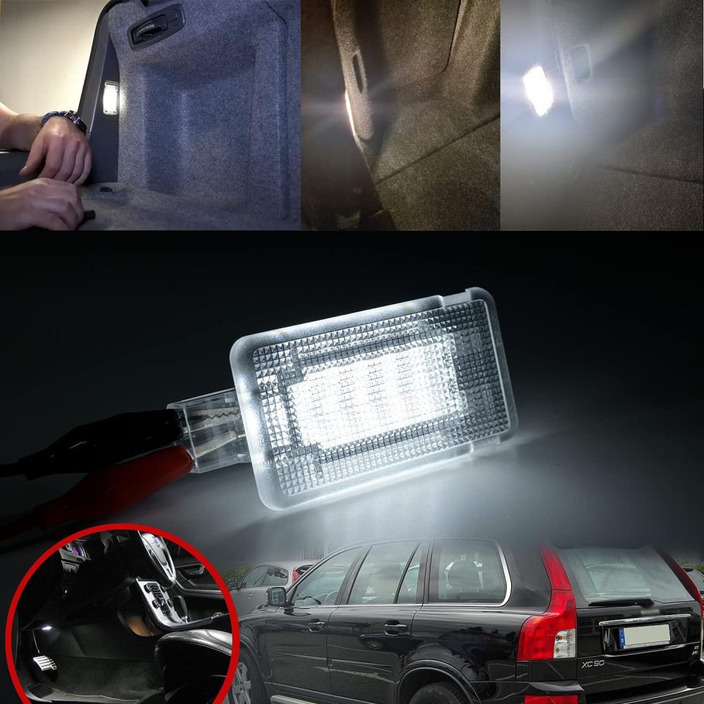 NSLUMO Led Courtesy Light Interior Trunk Lamp Replacement for 2003-2014 Volvo XC90 S60 S60L S80 Led Luggage Compartment Step Footwell Light Xenon White 6000k OEM Part#30754448