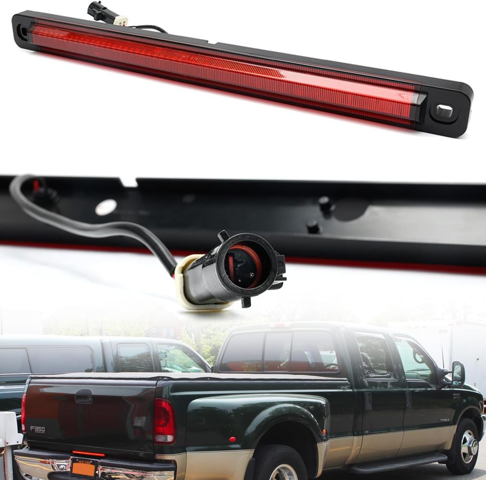 NSLUMO Led Tailgate Light Bar Replacement for 1999-2016 F-ord F350 Dually F450 F550 Bright Red 54-SMD LED Rear Brake ID Lamp Red Lens OEM #F81Z15444AA