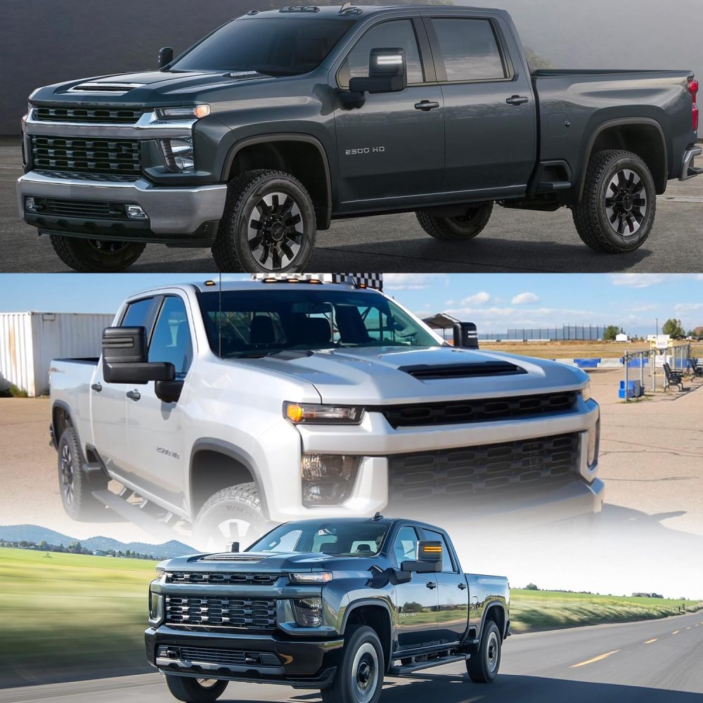 Sequential LED Side Mirror Marker Lights for 2020 2021 2022 2023 Chevy Silverado GMC Sierra 2500HD 3500HD Towing Mirror Amber Turn Signal Indicator & White DRL Parking Lamp Assembly Smoked Lens