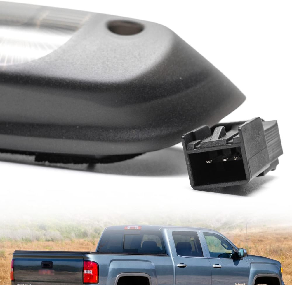Led Third Brake Light Replacement for 2007-2013 Chevy Silverado GMC Sierra 1500 2500HD 3500HD Strobe Led Rear 3rd Brake Center High Mount Stop Lamp + White Cargo Light Kit Euro Smoked Lens CHMSL