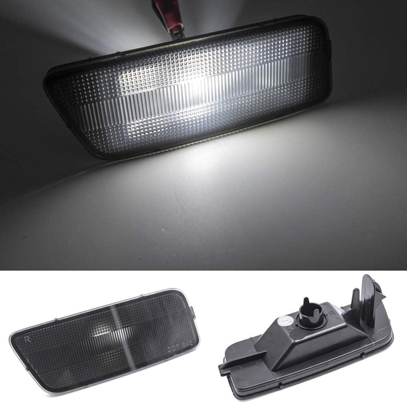 NSLUMO White Front Bumper Led Side Marker Lights for Golf MK6 GTI Smoked Lens Side Lights Replace OEM Sidemarker Lamps