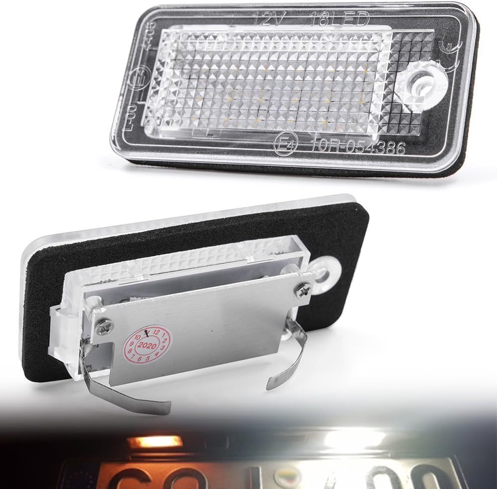 NSLUMO A3 A4 Led License Plate Light LED Rear Tag Lamp Car Number Light Replacement for Au-di A3 S3 A4 S4 A6 C6 S6 A8 S8(d3) Q7 Rs4 Rs6 18smd 2pcs/set with Canbus
