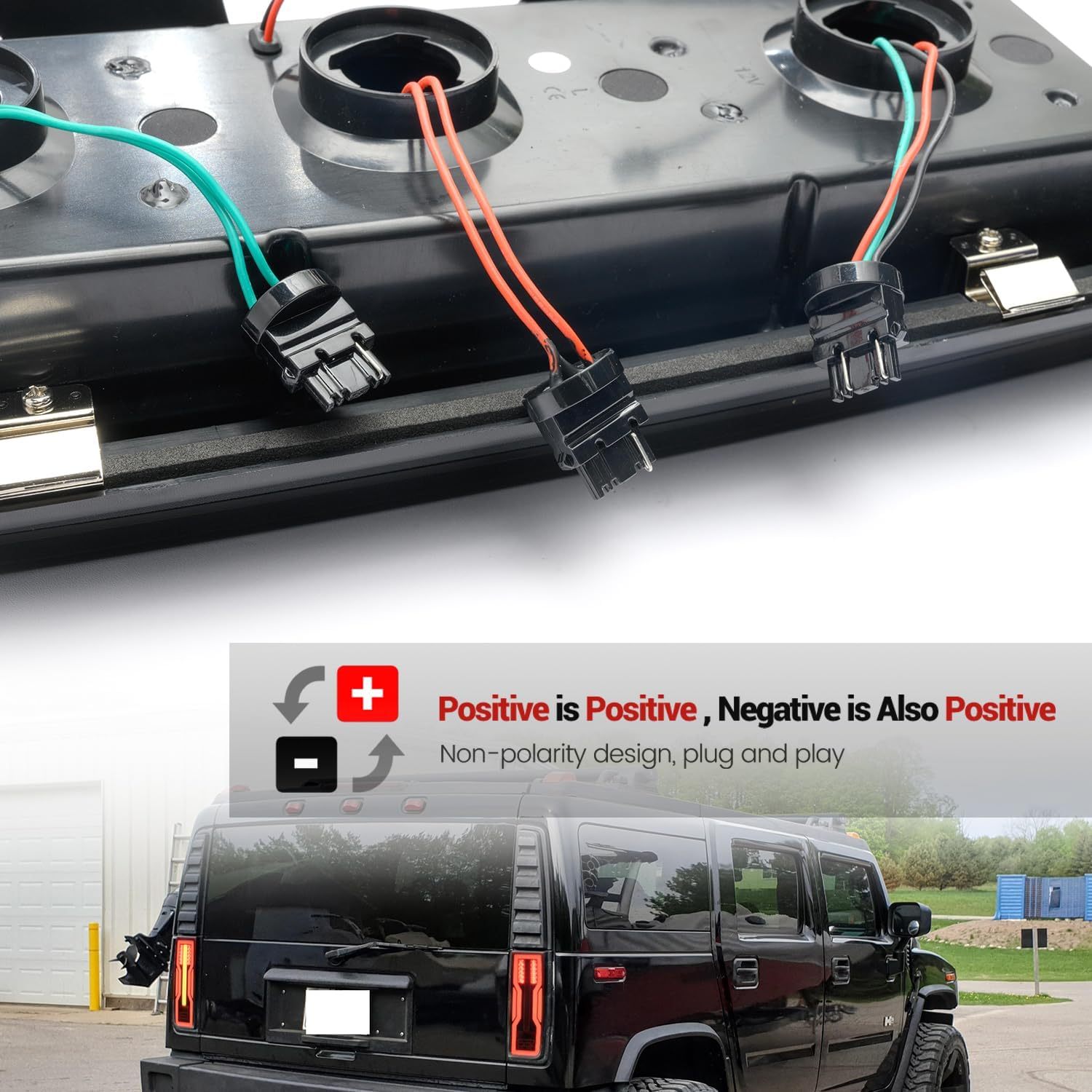 NSLUMO Latest EV Style Led Tail Light Assembly for 2003 2004 2005 2006 2007 2008 2009 Hummer-H2 SUV LED Rear Fog/Brake/Backup Reverse/Turn Signal Lamp Kit Smoked Lens Upgraded Replacement