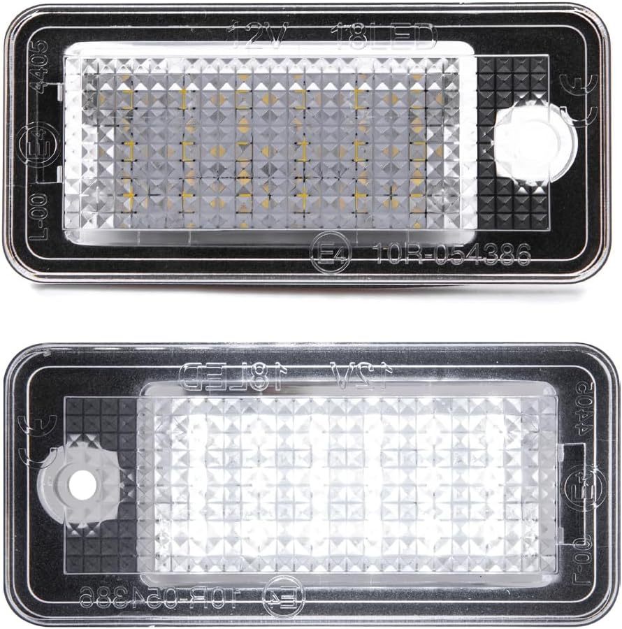NSLUMO A3 A4 Led License Plate Light LED Rear Tag Lamp Car Number Light Replacement for Au-di A3 S3 A4 S4 A6 C6 S6 A8 S8(d3) Q7 Rs4 Rs6 18smd 2pcs/set with Canbus