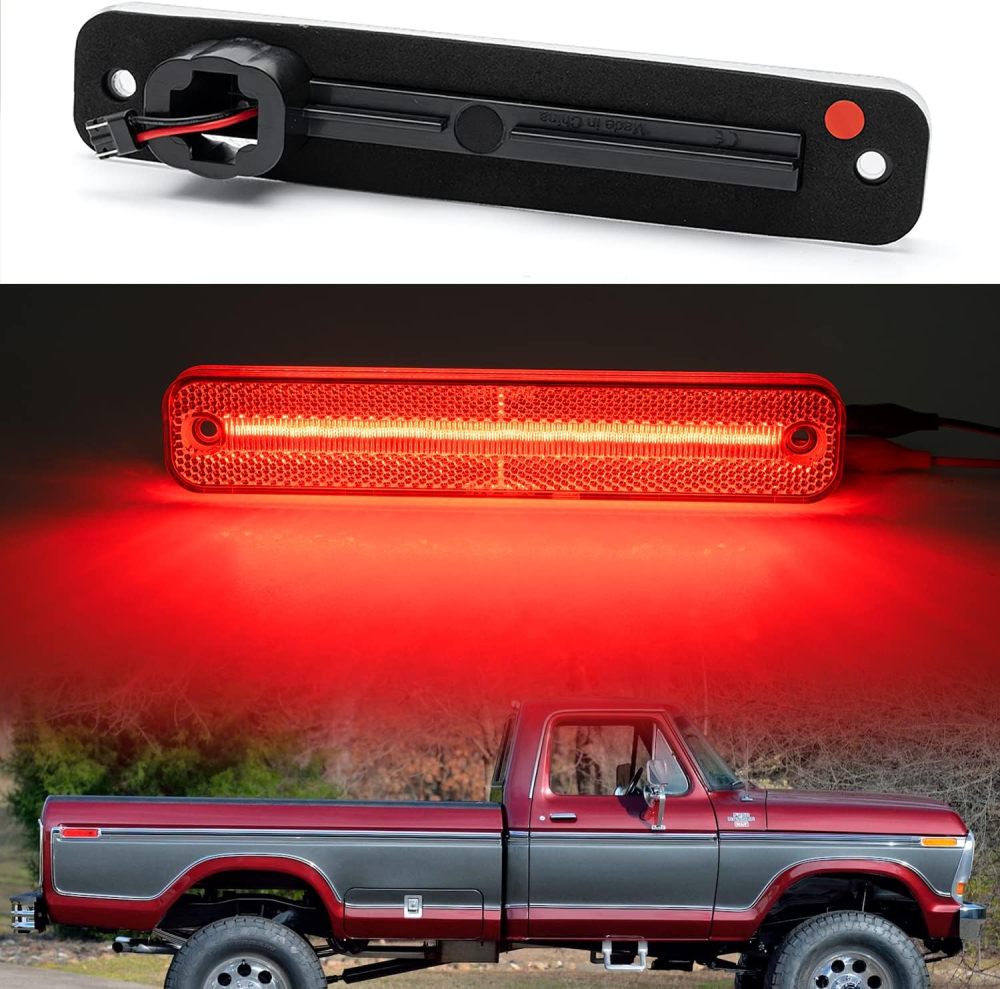 NSLUMO Led Side Marker Lights Replacement for 1973-1979 F'ord F100 F150 F250 F350, 1975-1991 E100 E150 E250 E350 Amber Front Red Rear Bumper Side Markers OEM Sidemarker Lamps Kit Clear Lens